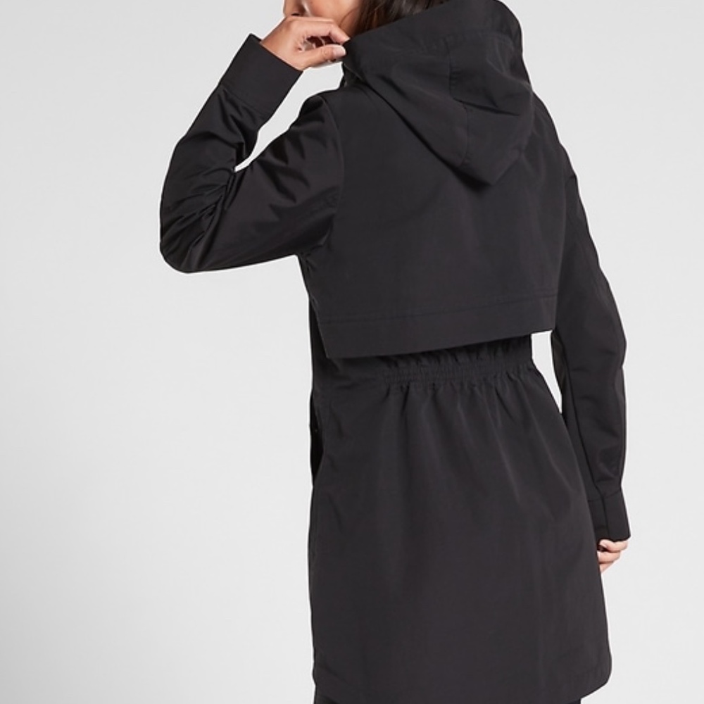 New Athleta Forecast Rain Shell Jacket Coat Black Large NWT - Picture 3 of 6